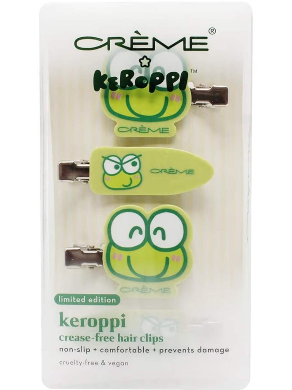 Crème Keroppi Hair Clip Set - 4 Pack